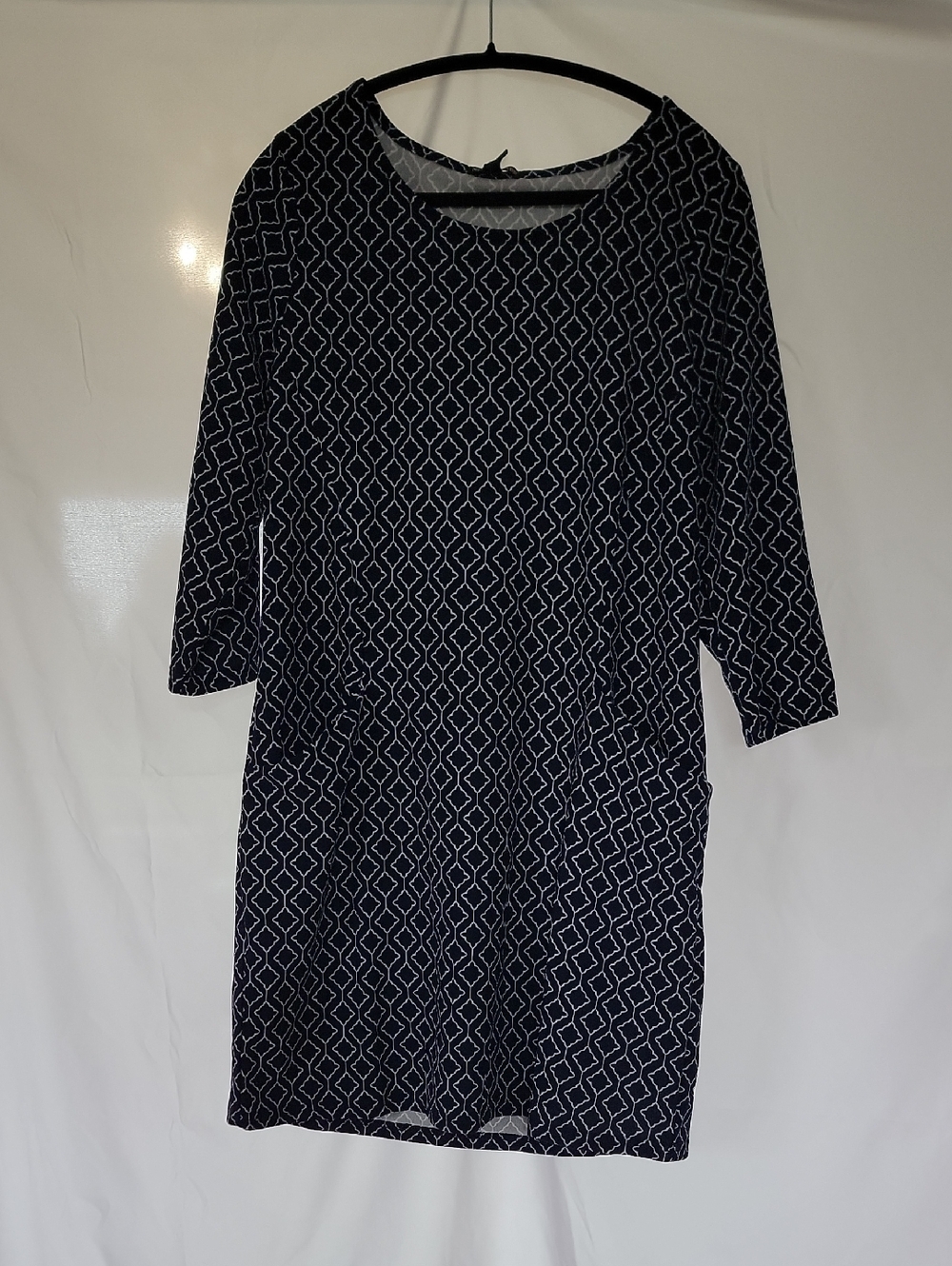 Nwt Women's Navy Geometric Shift Dress